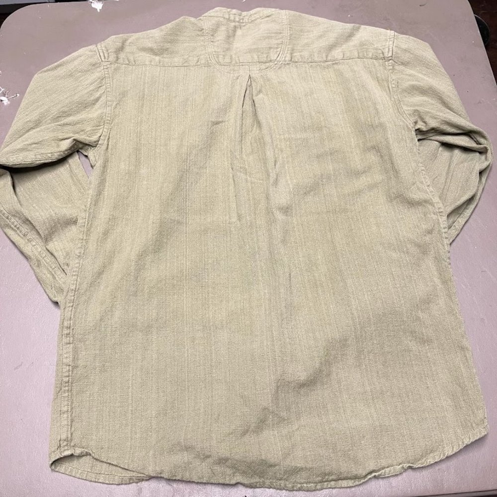 Civilian Size S Green Vintage Irish Style Long Sleeve Shirt - Picture 4 of 4